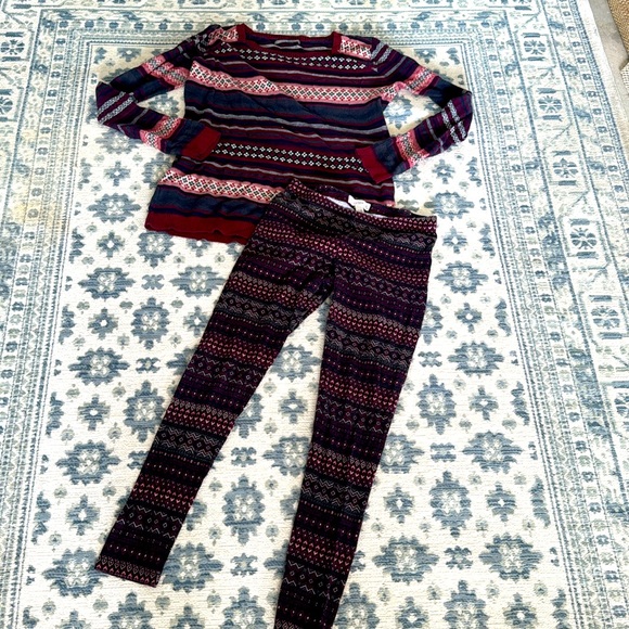 Tilly’s two piece fair isle bohemian fall lounge set - Picture 1 of 8